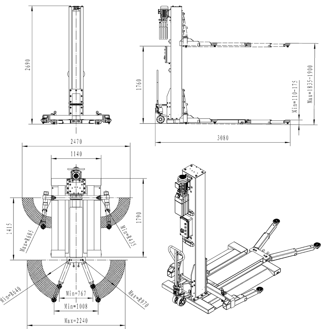 SOLLEVATORE MONOCOLONNA 2,8T