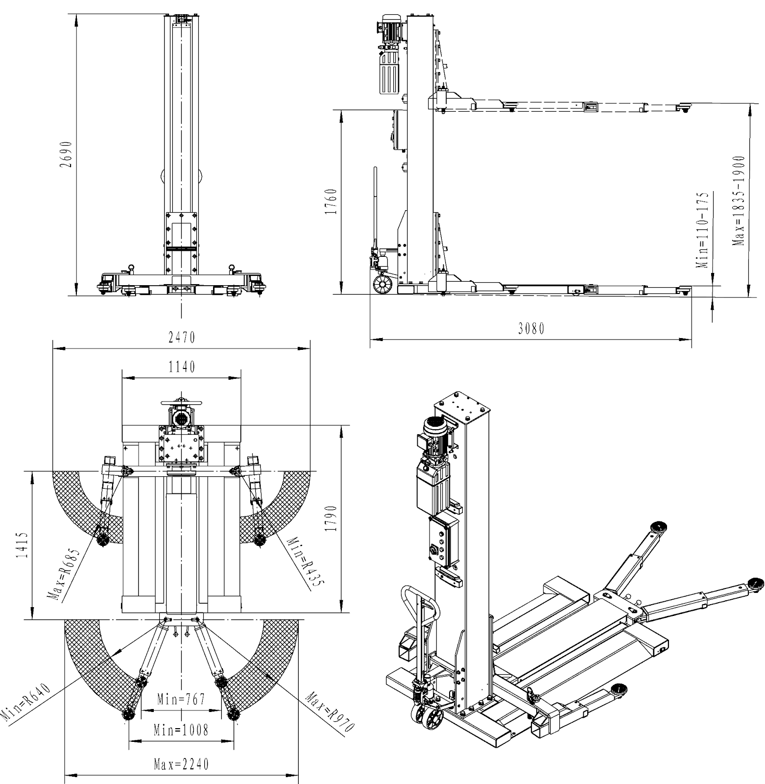 SOLLEVATORE MONOCOLONNA 2,8T