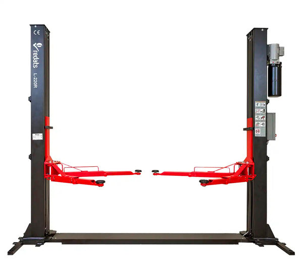 SOLLEVATORE DUE COLONNE AUTOMATICO 400V A BASE RINFORZATA PORTATA 4T
